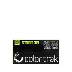 ColorTrak Extended Cuff Vinyl Gloves 100pk - Black