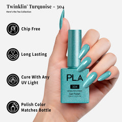 PLA Gel Polish 12ml - Twinklin' Turquoise 304