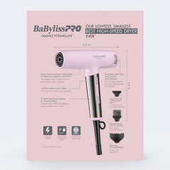 Babyliss Pro Nano Titanium Limited Edition Ionic Dryer Pink (BNTC9200PK)