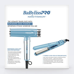 Babyliss Pro Limited Edition Styling Set Nano Light Ionic Dryer & 1" Ultra Thin Flat Iron (BNTPP79)