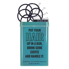Cricket Handle It Bobby Pin Tin - Teal
