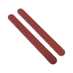 Two red sanding sticks on a white background