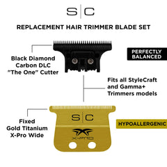Stylecraft Pro Gold X-Pro Wide & The One Blade Set (SC527GB)