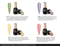 Fuzion Fortify Gel Polish Spring 2025 Sunset Sorbet Collection 15ml - 6pk #117-#122