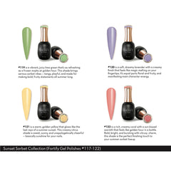 Fuzion Fortify Gel Polish Spring 2025 Sunset Sorbet Collection 15ml - 6pk #117-#122