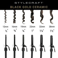 StyleCraft Black Gold Spring Curling Iron 1 1/2"