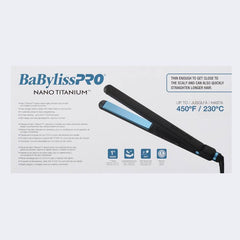 BabylissPro Nano Titanium 1" Ultra Thin Flat Iron - Black & Blue (BNTMB4072TUC)