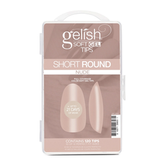 Gelish - Soft Gel Tips Short Round Nude - 120ct