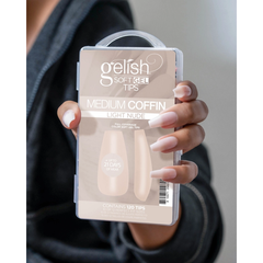Gelish - Soft Gel Tips Medium Coffin Light Nude - 120ct