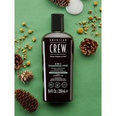 American Crew 3-In-1 Chamomile & Pine Shampoo, Conditioner, Body Wash