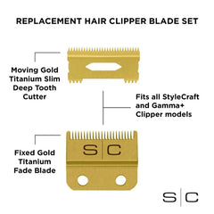 Stylecraft Pro Gold Fade & Slim Deep Tooth Blade (SC521G)