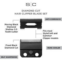Stylecraft Pro Black Diamond Fade & Shallow 2.0 Blade Set (SC540B)