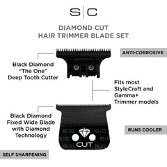 Stylecraft Pro Black Diamond Diamond Cut Wide Fixed & The One Blades (SC541B)