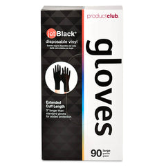 Product Club JetBlack Disposable Vinyl Gloves - Black (90pk)