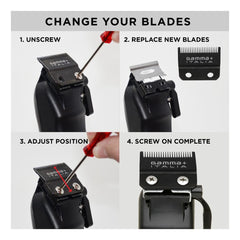 Gamma+ Stainless Steel Shallow Tooth Moving Clipper Blade