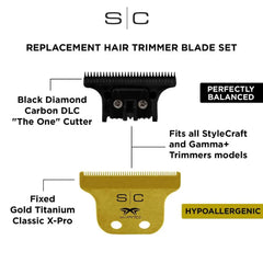 Stylecraft - SET - Gold Fixed X-Pro Classic Trimmer Blade & Black Moving "The One" Blade