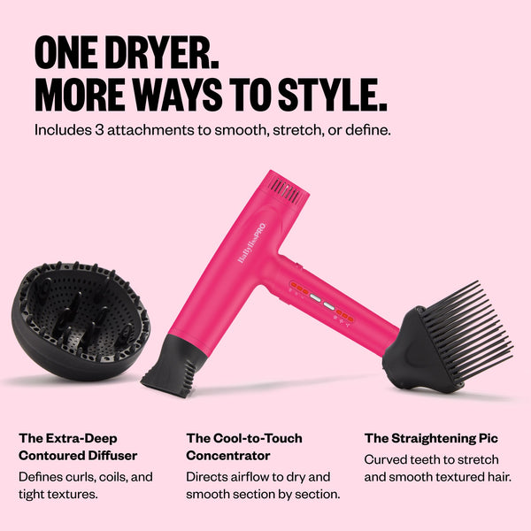 BaBylissPRO Limited Edition Nano Light High-Speed Ionic Dryer Hot Pink