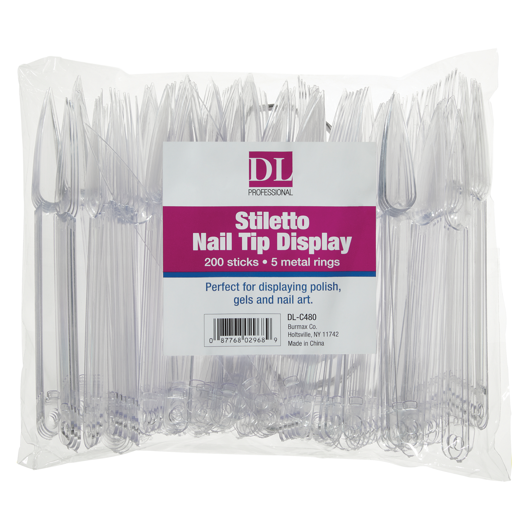 DL Pro Stiletto Nail Tip Display On A Ring (DL-C480) Secondary image