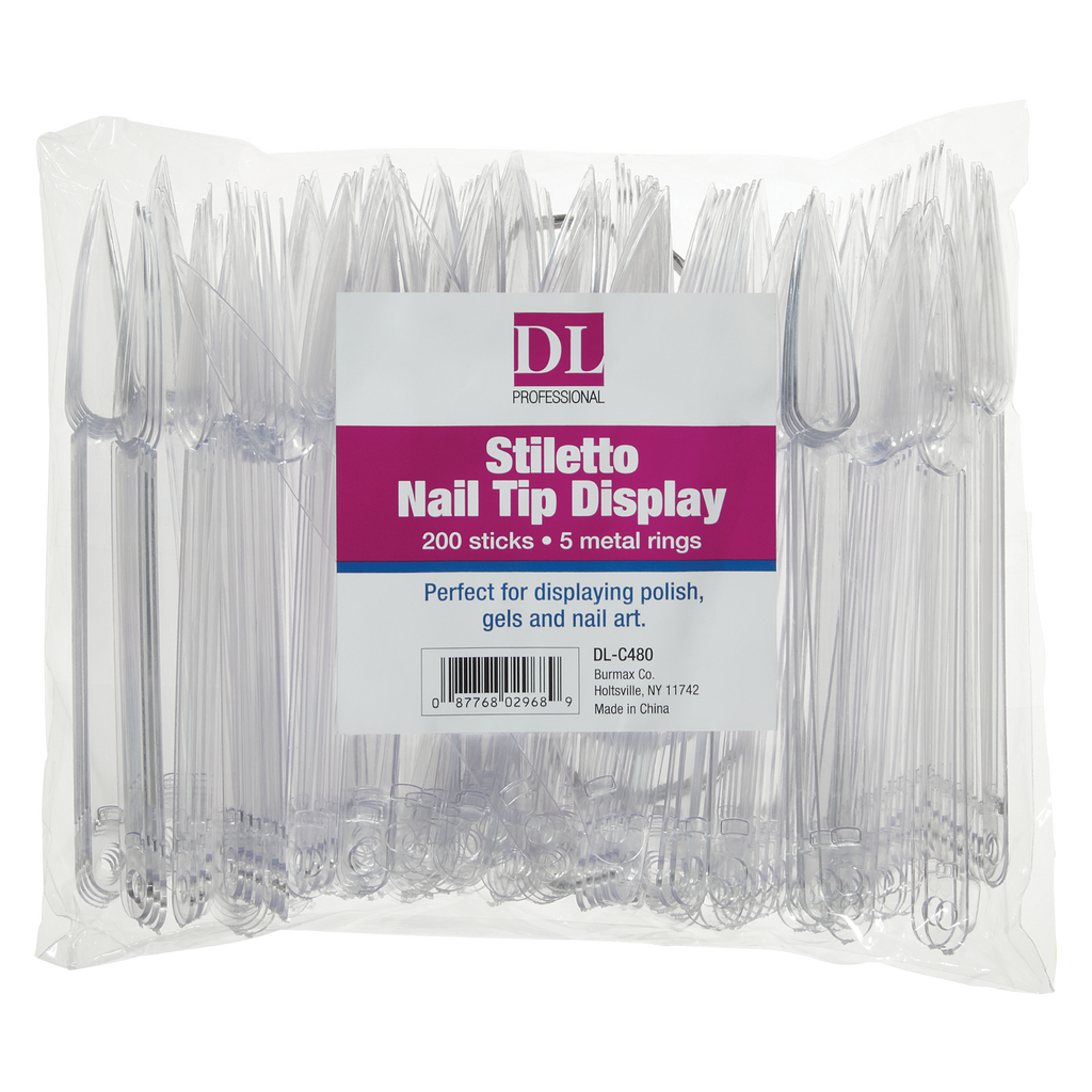 DL Pro Stiletto Nail Tip Display On A Ring (DL-C480)