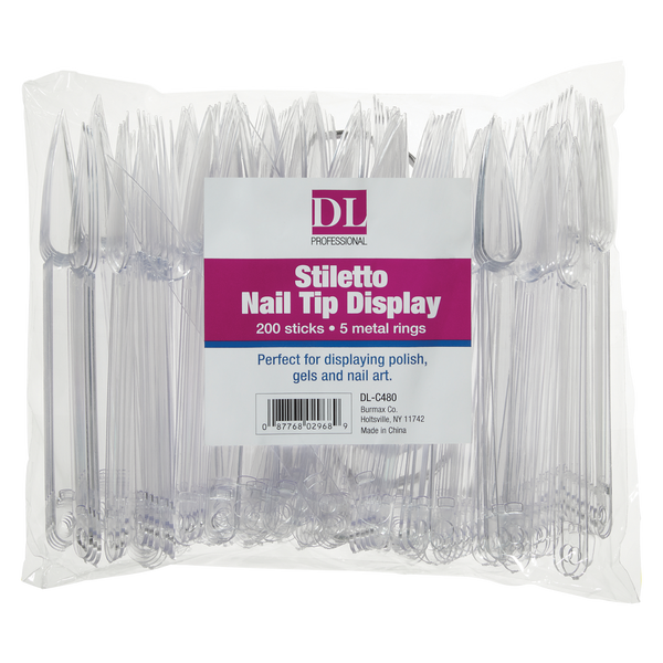 DL Pro Stiletto Nail Tip Display On A Ring (DL-C480)