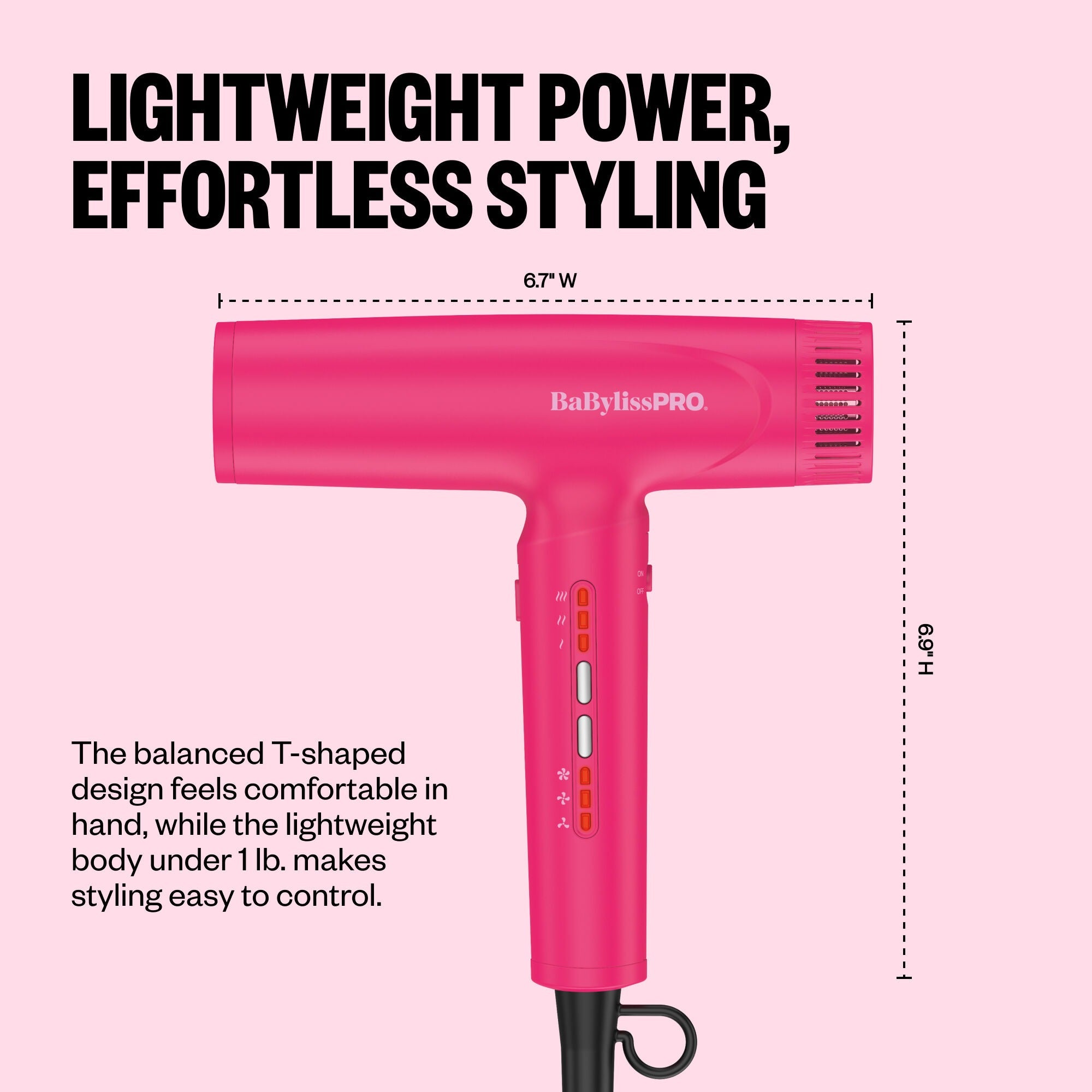 BaBylissPRO Limited Edition Nano Light High-Speed Ionic Dryer Hot Pink