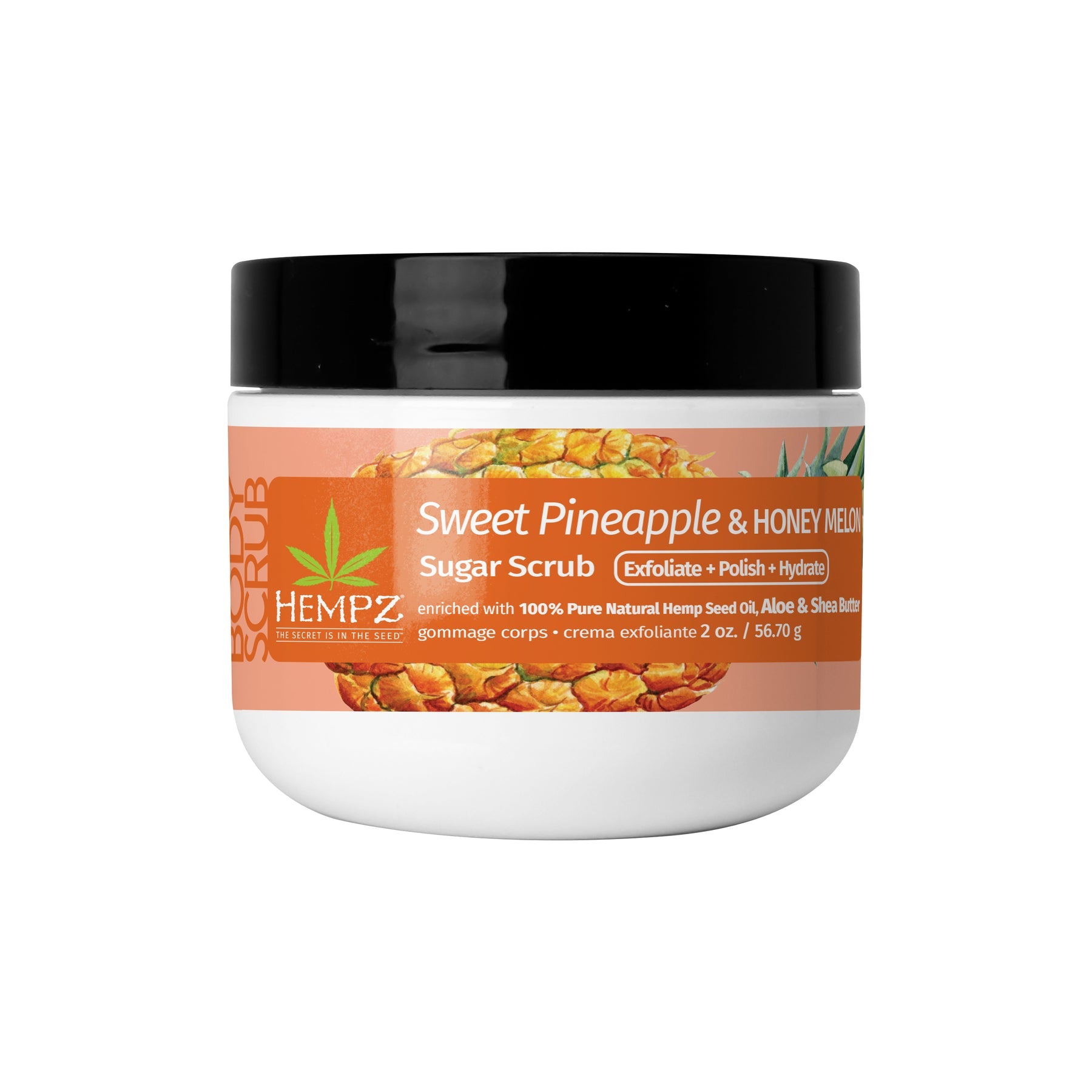Hempz Shea Sugar Scrub 2oz - Sweet Pineapple & Honey Melon Main image