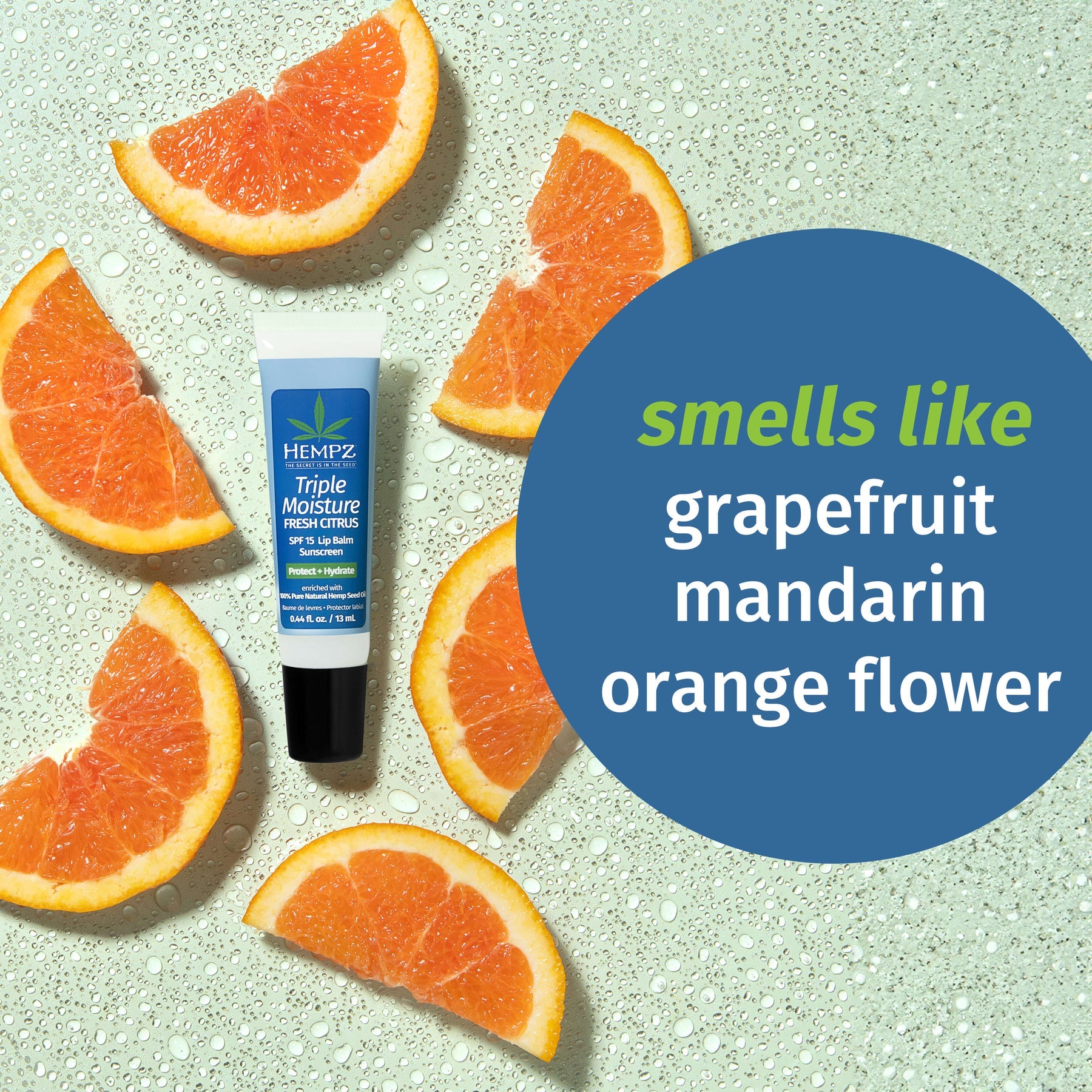 Hempz Triple Moisture Fresh Citrus SPF 15 Lip Balm 0.44oz Secondary image