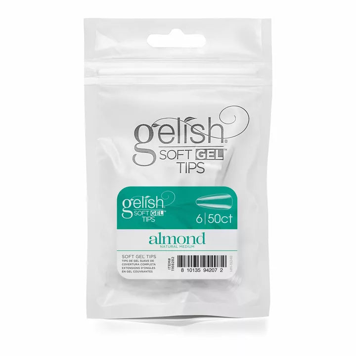 Gelish Soft Gel Tips Almond Natural Medium