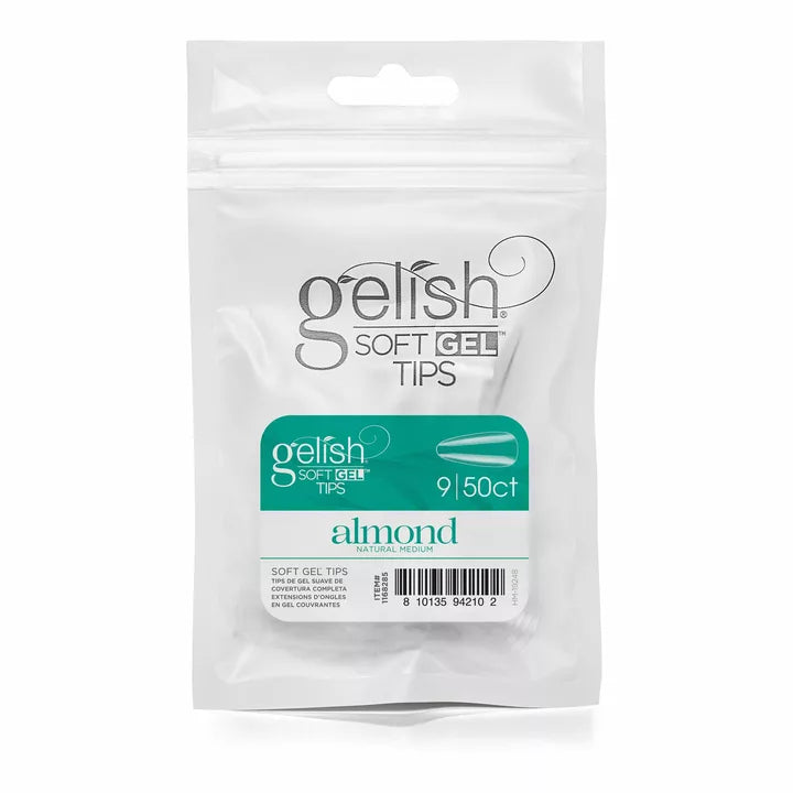Gelish Soft Gel Tips Almond Natural Medium