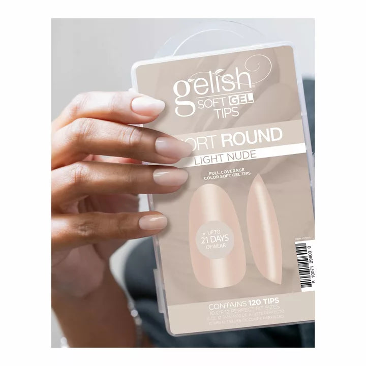 Gelish - Soft Gel Tips Light Nude Short Round 120pk
