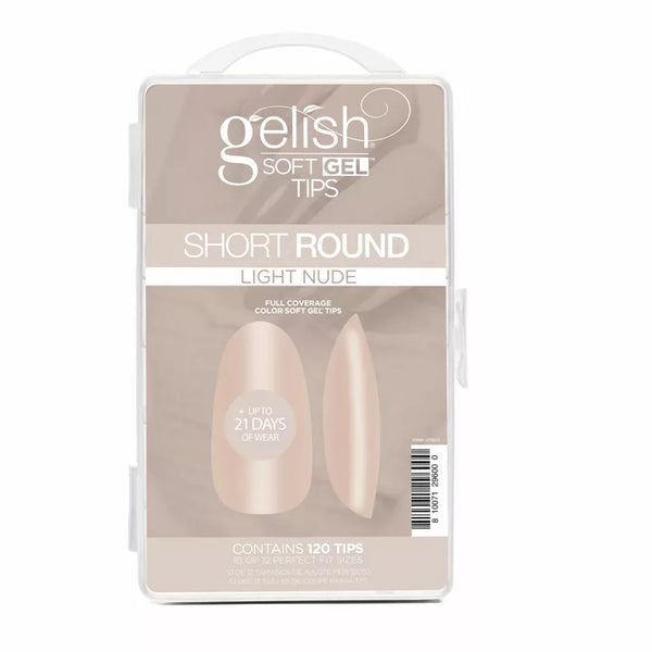 Gelish - Soft Gel Tips Light Nude Short Round 120pk
