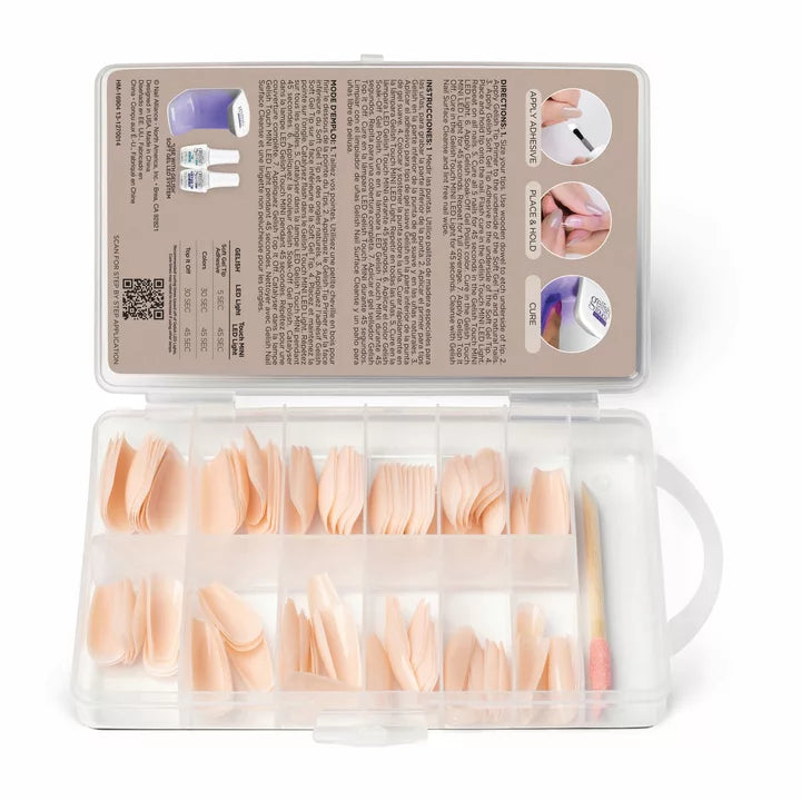 Gelish - Soft Gel Tips Medium Coffin Light Nude - 120ct
