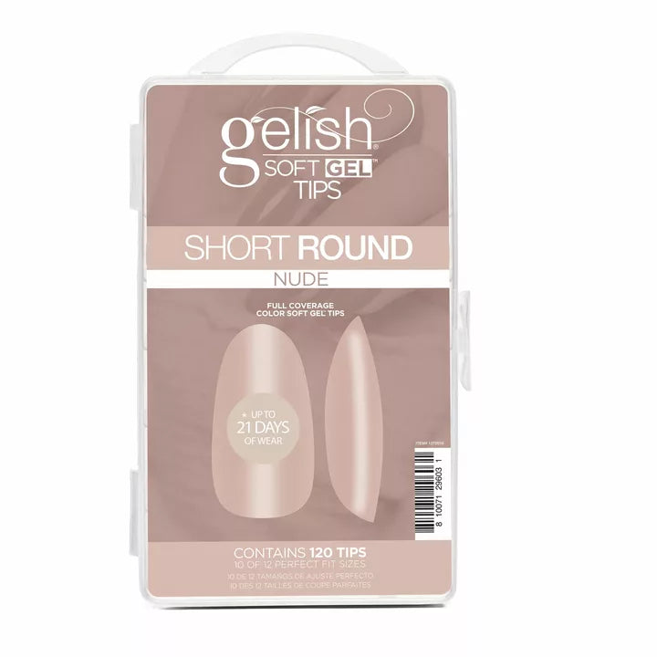 Gelish - Soft Gel Tips Short Round Nude - 120ct