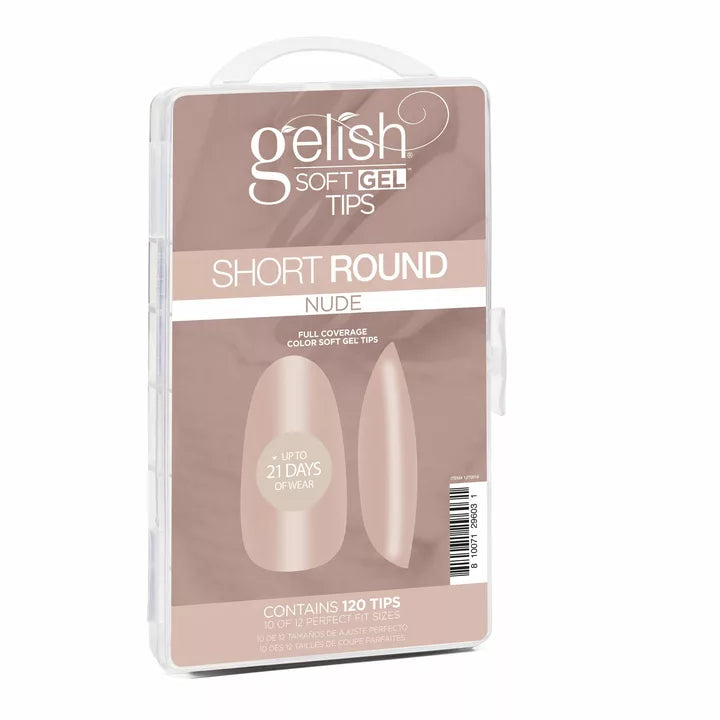 Gelish - Soft Gel Tips Short Round Nude - 120ct