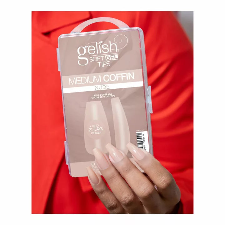 Gelish - Soft Gel Tips Medium Coffin Nude 120ct