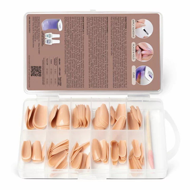 Gelish - Soft Gel Tips Medium Coffin Nude 120ct