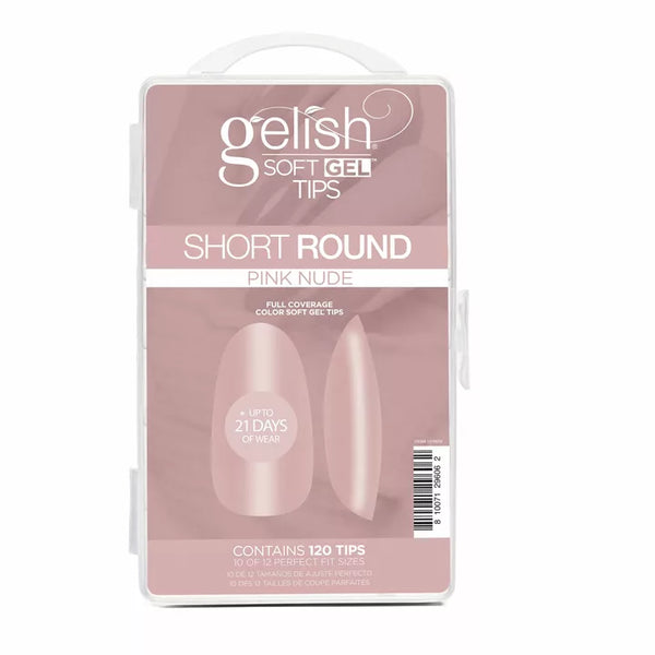 Gelish - Soft Gel Tips Short Round Pink Nude - 120ct