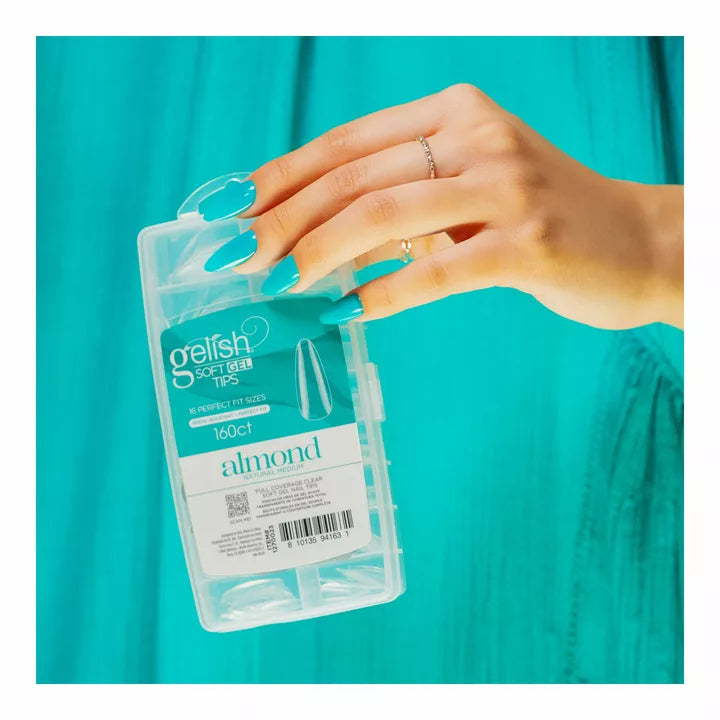 Gelish Soft Gel Tips Almond Natural Medium