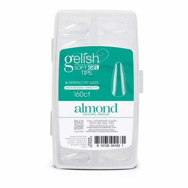 Gelish Soft Gel Tips Almond Natural Medium