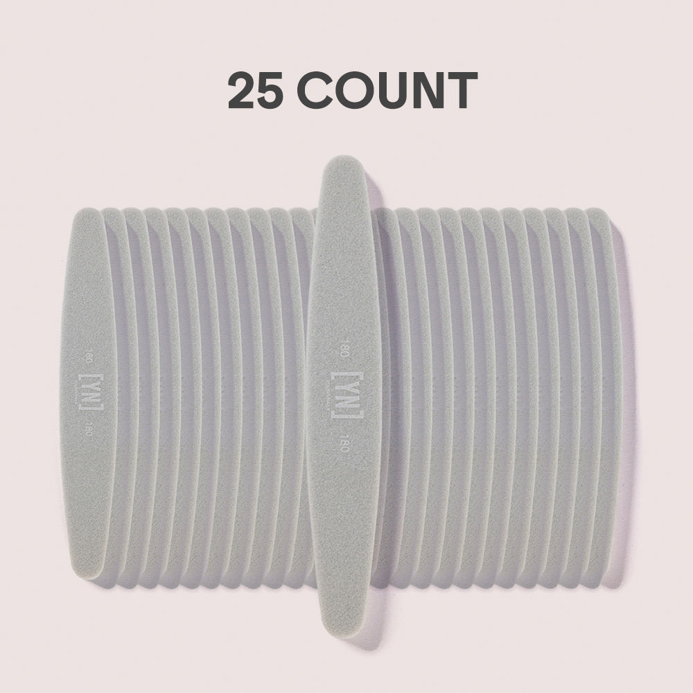 Young Nails 180/180 Gray Sponge Files 25pk