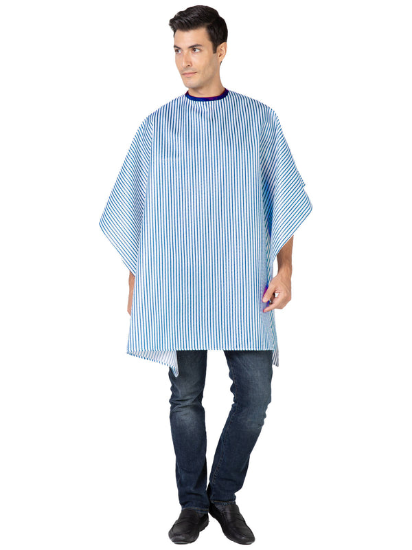 Betty Dain Classic Barber Cape Navy/White - Snap (2065-NVY/WHT)