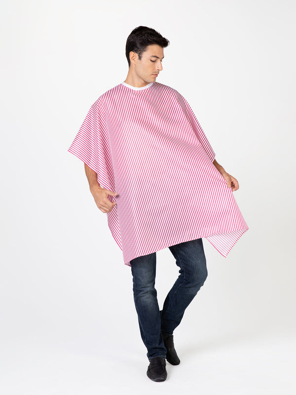 Betty Dain Classic Barber Cape Navy/White - Snap (2065-NVY/WHT)