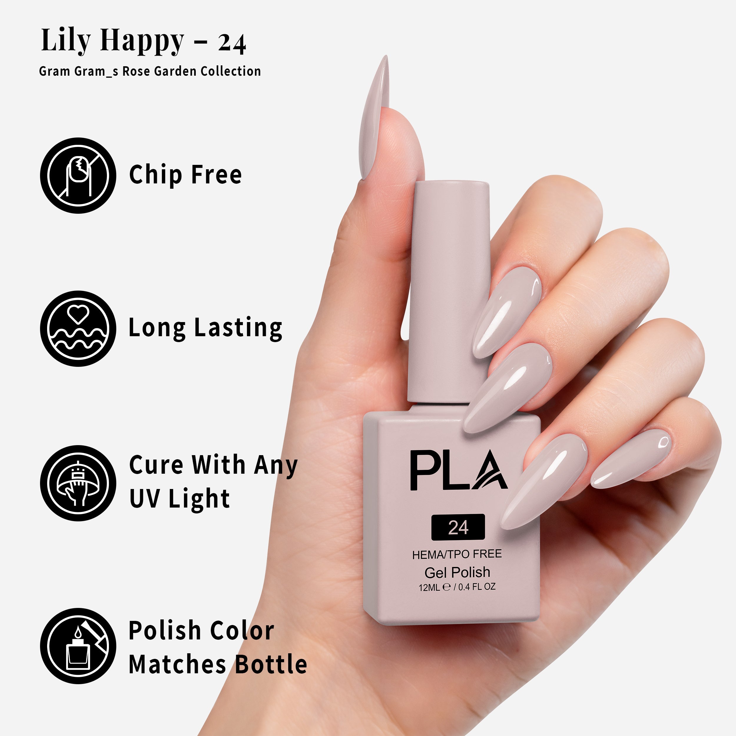 PLA Gel Polish 12ml - Lily Happy 24