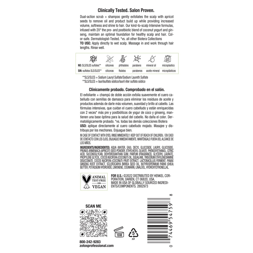 Biotera Intense Scalp & Shampoo Scrub 6oz