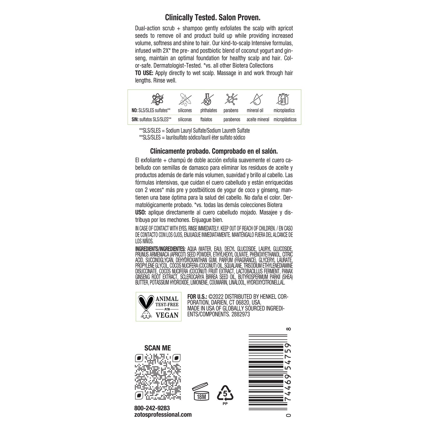 Biotera Intense Scalp & Shampoo Scrub 6oz