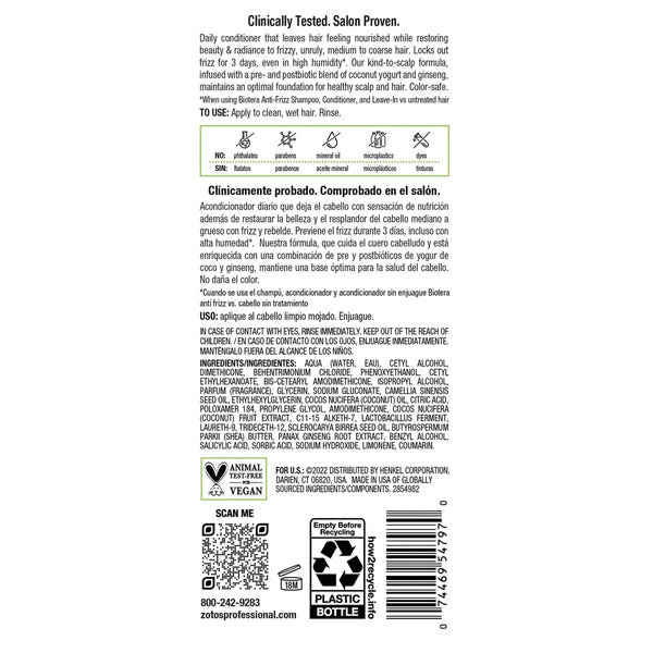 Biotera Anti-Frizz Intense Smoothing Conditioner