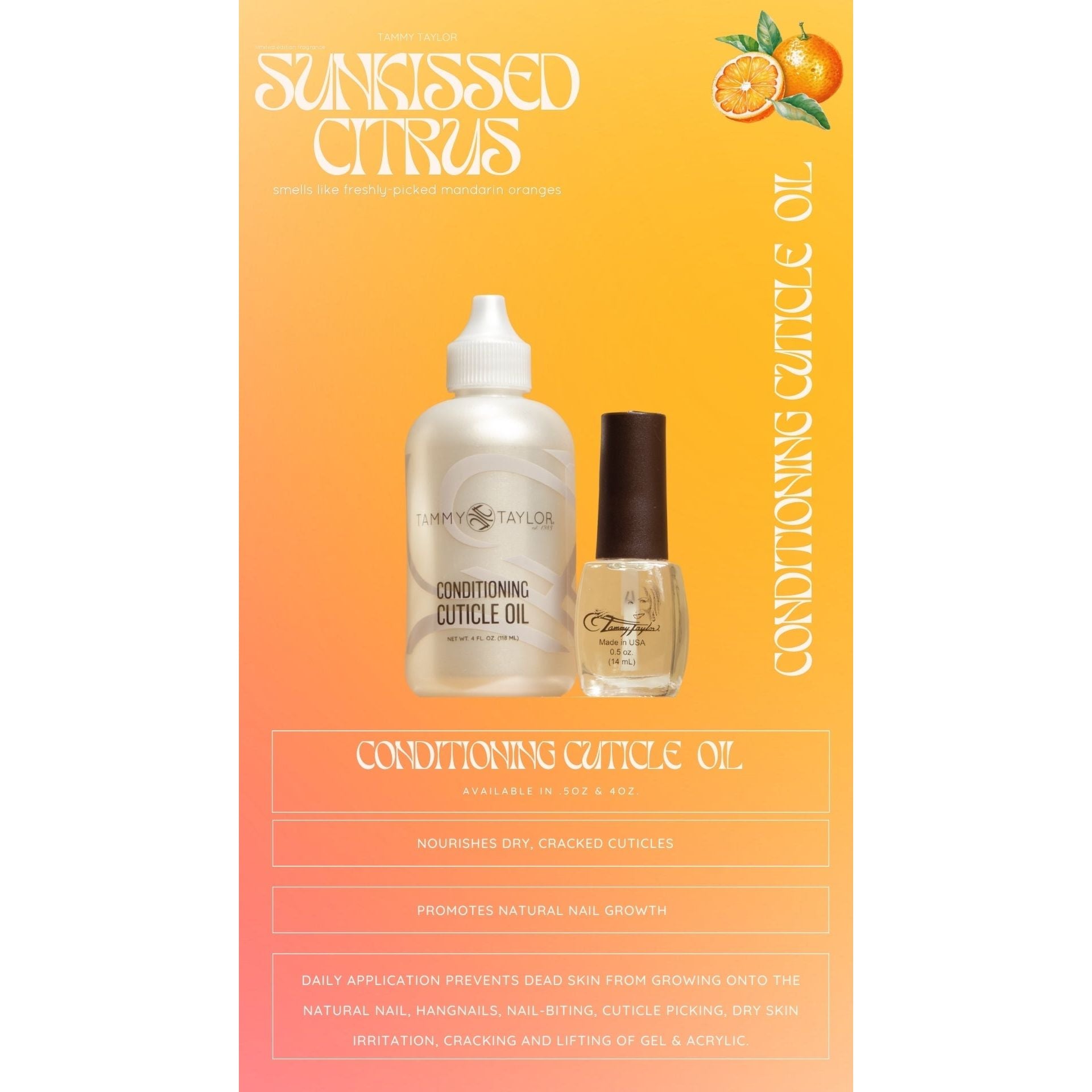 Tammy Taylor Cuticle Oil 4oz - Sunkissed Citrus Secondary image