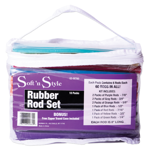 Soft N Style Rubber Rod Set (EZ-SET60) - 60pk