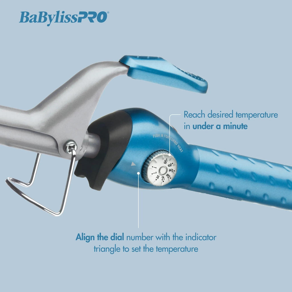 BaBylissPRO Nano Titanium 1.25" Spring Curl Iron & 1" Ultra-Thin Flat Iron Prepack