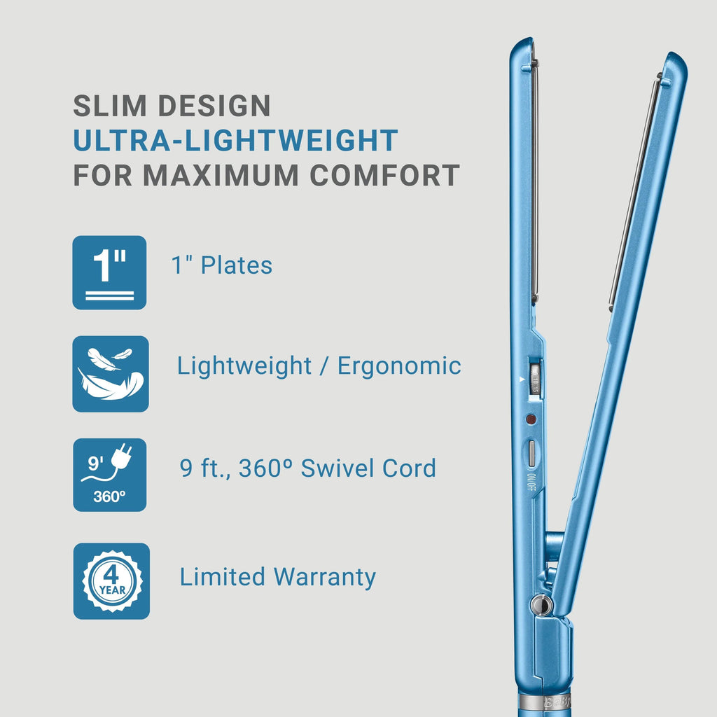 BaBylissPRO Nano Titanium 1.25" Spring Curl Iron & 1" Ultra-Thin Flat Iron Prepack